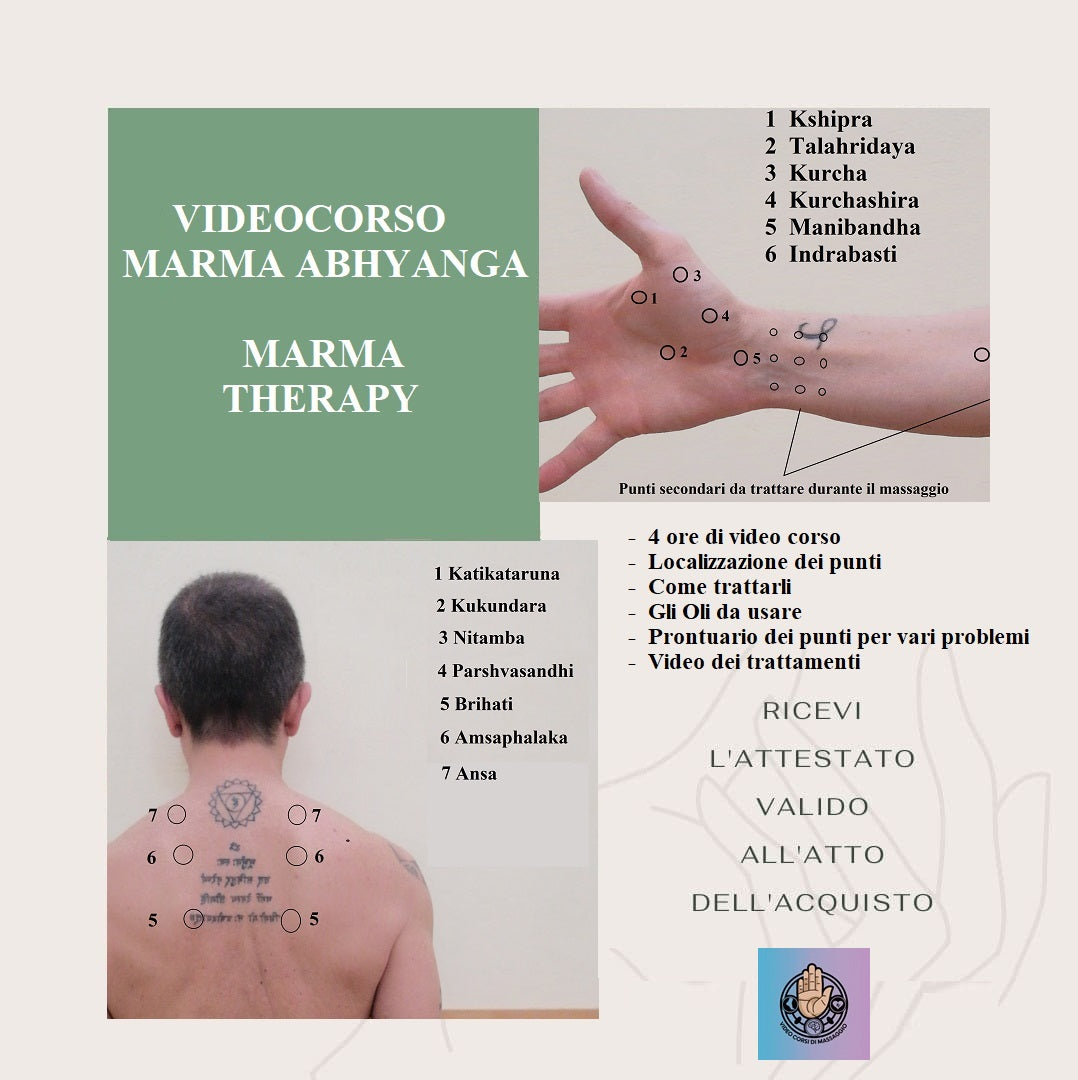 Video corso marma abhyangam e marma terapia