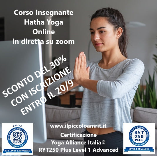 Sconto del 30% per il corso insegnanti yoga con iscrizione entro il 20/9/2026