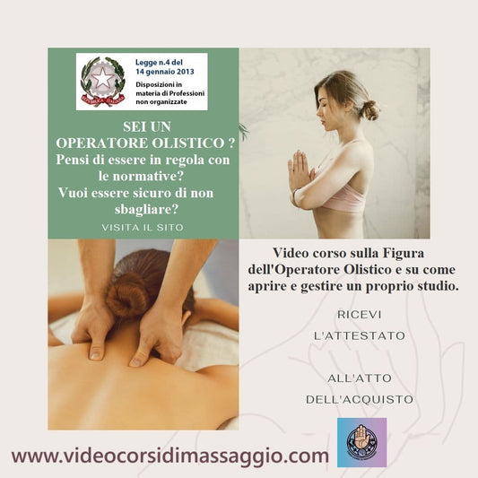 Video corso legge 4-2013 per gli operatori olistici con rilascio di attestato
