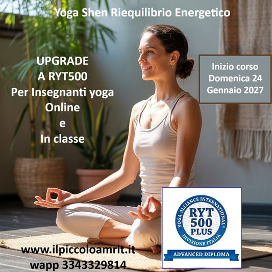 Upgrade a RYT500 per Insegnanti Yoga con teacher training di 200 o 250 ore. Yoga Shen Riequilibrio energetico